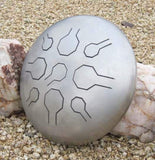 Stainless Steel Double Vibedrum - Natural - Standard - 18 notes in 2 different scales - steel tongue drum - handpan - steel drum