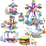 Amusement Park Hamburg eggs Building Blocks toy Compatible Lego Friends Set