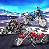 702pcs Technic Harley Davidson Motorcycle Model Black Color Building Block Set Compatible Lego Set