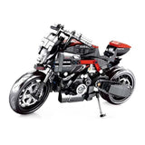 702pcs Technic Harley Davidson Motorcycle Model Black Color Building Block Set Compatible Lego Set