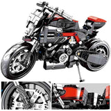 702pcs Technic Harley Davidson Motorcycle Model Black Color Building Block Set Compatible Lego Set