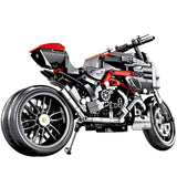 702pcs Technic Harley Davidson Motorcycle Model Black Color Building Block Set Compatible Lego Set