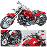 782pcs Technic Harley Davidson Motorcycle Model Red Color Building Block Set Compatible Lego Set