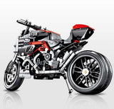 702pcs Technic Harley Davidson Motorcycle Model Black Color Building Block Set Compatible Lego Set