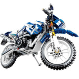799pcs Technic Harley Davidson Motorcycle Model Blue Color Building Block Set Compatible Lego Set