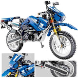 799pcs Technic Harley Davidson Motorcycle Model Blue Color Building Block Set Compatible Lego Set