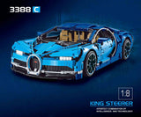3625pcs Simulation bugatti chiron Model Building blocks Set Blue color Compatible Lego car set
