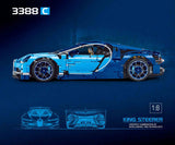 3625pcs Simulation bugatti chiron Model Building blocks Set Blue color Compatible Lego car set