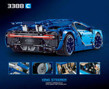 3625pcs Simulation bugatti chiron Model Building blocks Set Blue color Compatible Lego car set