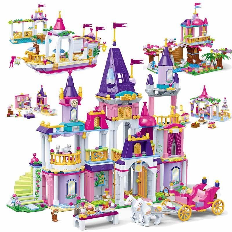 2557pcs Princess Castle Royal Celebration Sets Building Blocks Compatible Lego Friends Set