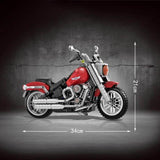 1037pcs Technic Harley Davidson Fat Boy Motorcycle Model Building Block Set Compatible Lego Set