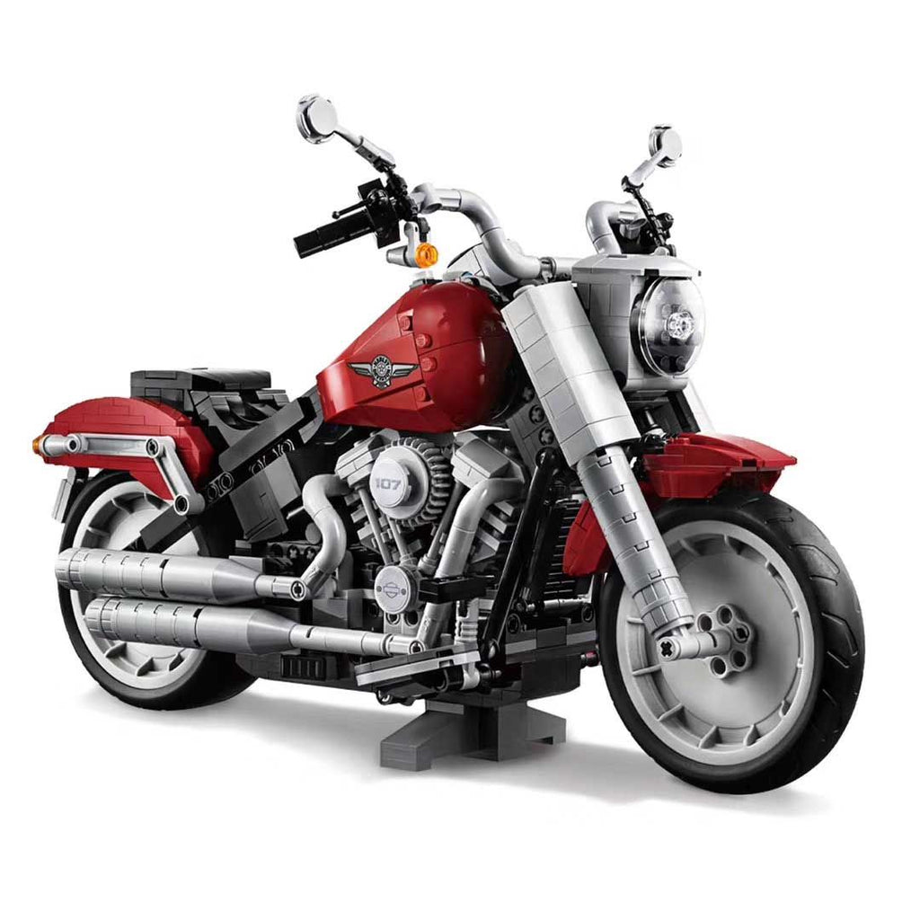 1037pcs Technic Harley Davidson Fat Boy Motorcycle Model Building Block Set Compatible Lego Set