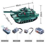 1498CPS RC Military M1A2 tank Model Building Blocks set Compatible Lego Tank