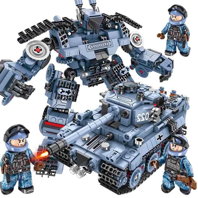 Main Battle Tanks Deformation Transformer Robot Machine Military Series Building Blocks Compatible Lego Set