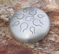 Stainless Steel Double Vibedrum - Natural - Standard - 18 notes in 2 different scales - steel tongue drum - handpan - steel drum