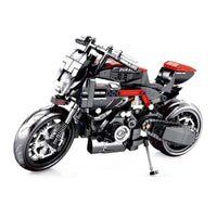 702pcs Technic Harley Davidson Motorcycle Model Black Color Building Block Set Compatible Lego Set