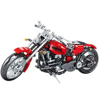 782pcs Technic Harley Davidson Motorcycle Model Red Color Building Block Set Compatible Lego Set