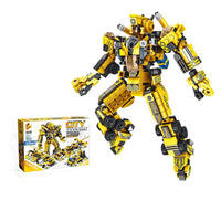 12 In 1 City Project Mecha Transformer Bumblebee Robot Engineering Military Vehicle Building Blocks toys Compatible Lego