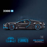 3625pcs Simulation bugatti chiron Model Building blocks Set Black color Compatible Lego car set