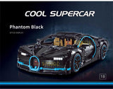 3625pcs Simulation bugatti chiron Model Building blocks Set Black color Compatible Lego car set