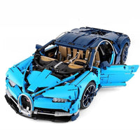3625pcs Simulation bugatti chiron Model Building blocks Set Blue color Compatible Lego car set