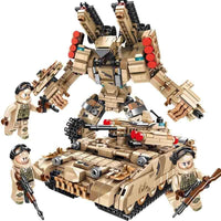 2 IN 1 BMPT Terminator Main Battle Tanks Deformation Transformer Robot Military Building Blocks Toys Sets Compatible Lego
