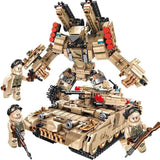 2 IN 1 BMPT Terminator Main Battle Tanks Deformation Transformer Robot Military Building Blocks Toys Sets Compatible Lego