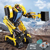 2 in 1 Remote Control Robot RC Excavator Building Blocks Toys Compatible Lego transformer