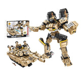 M1A2 Main Battle Tanks Deformation Transformer Robot Machine Military Series Building Blocks toys Compatible Lego Set