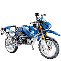 799pcs Technic Harley Davidson Motorcycle Model Blue Color Building Block Set Compatible Lego Set