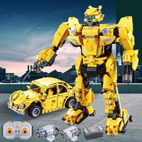 1124pcs 2 in 1 DIY Assembling RC Transformer Bumblebee Car Model Compatible Lego Technic Building Blocks