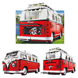 1354pcs T1 Camper Van Classic Bus Mould  Building Block Compatible Lego car set