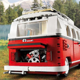 1354pcs T1 Camper Van Classic Bus Mould  Building Block Compatible Lego car set