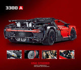 3625pcs Simulation bugatti chiron Model Building blocks Set Red color Compatible Lego car set